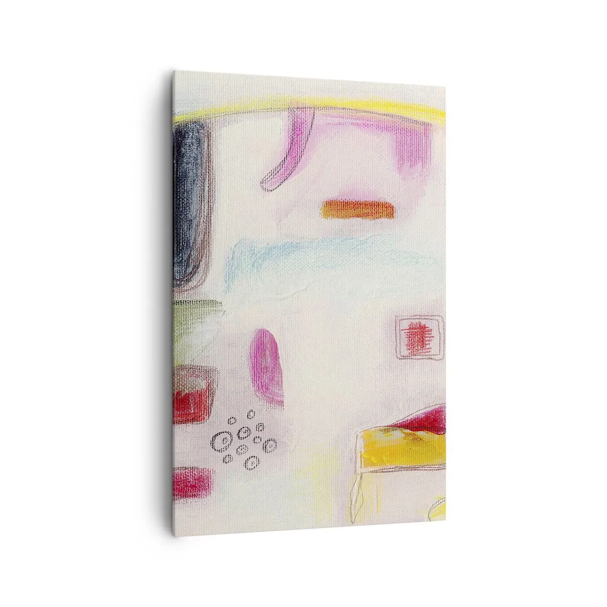 Quadro su tela - Stampe su Tela - Forme astratte colorate su uno sfondo chiaro - 80x120cm - Più convesse che concave o piatte - Decorazione murale moderna per soggiorno e camera da letto ARTTOR