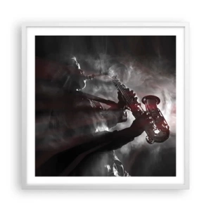 Poster in cornice bianca - Nei fumi del jazz - 60x60 cm