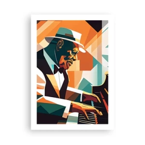 Poster - Ritratto astratto di un pianista in stile cubista - 50x70cm - Tutto il jazz - Decorazione murale moderna per soggiorno e camera da letto ARTTOR