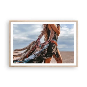 Poster in cornice rovere chiaro - La donna dello sciamano - 91x61 cm