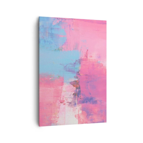 Quadro su tela - Stampe su Tela - Composizione astratta in rosa e blu - 70x100cm - Rosa, blu e un pizzico di luce - Decorazione murale moderna per soggiorno e camera da letto ARTTOR