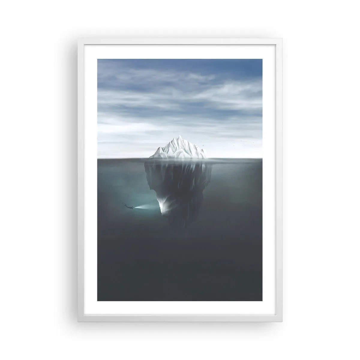 Poster in cornice bianca - Mistero sottomarino - 50x70 cm