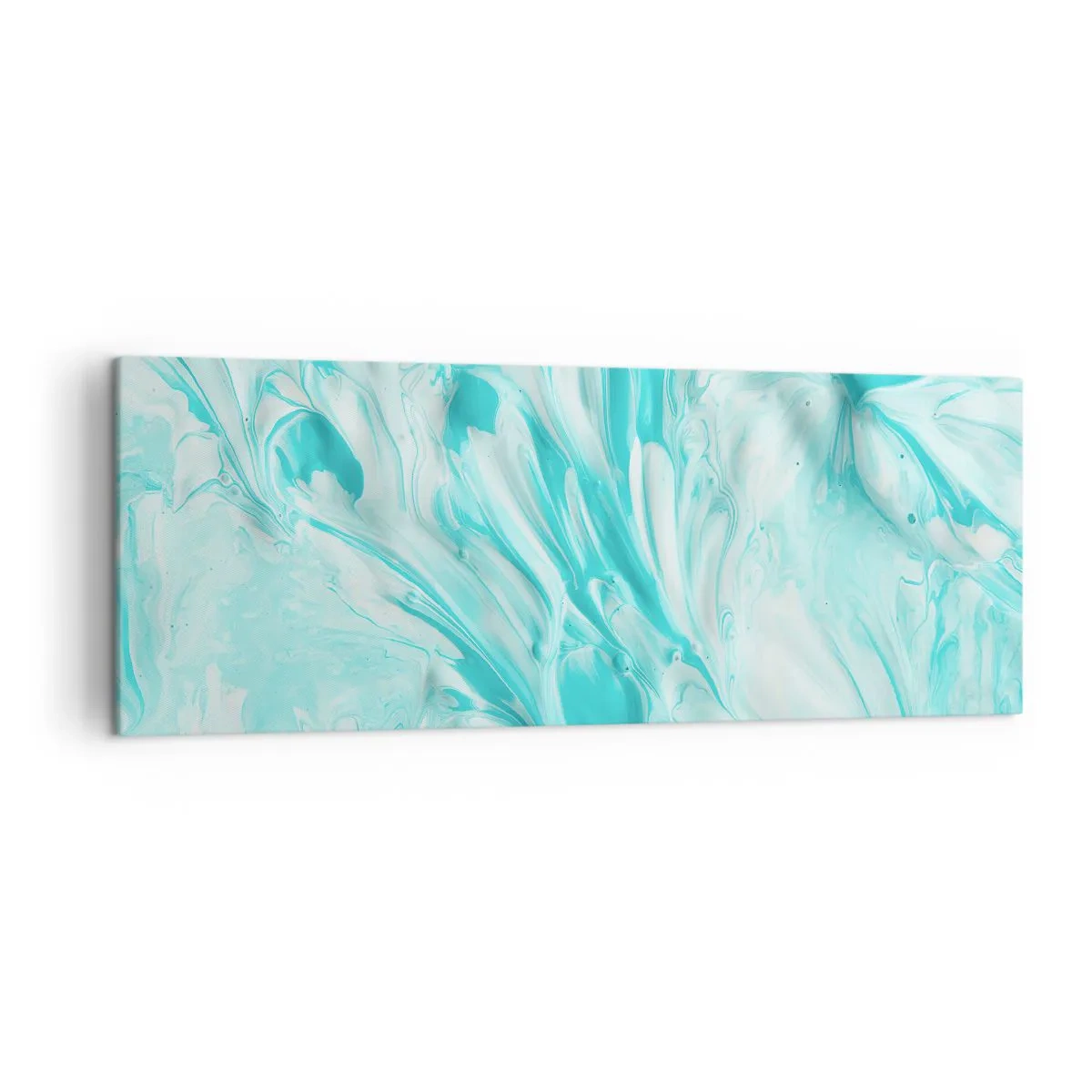 Quadro su tela - Stampe su Tela - Un motivo astratto nelle tonalità pastello del blu e del bianco. - 140x50cm - Insieme per sempre - Decorazione murale moderna per soggiorno e camera da letto ARTTOR