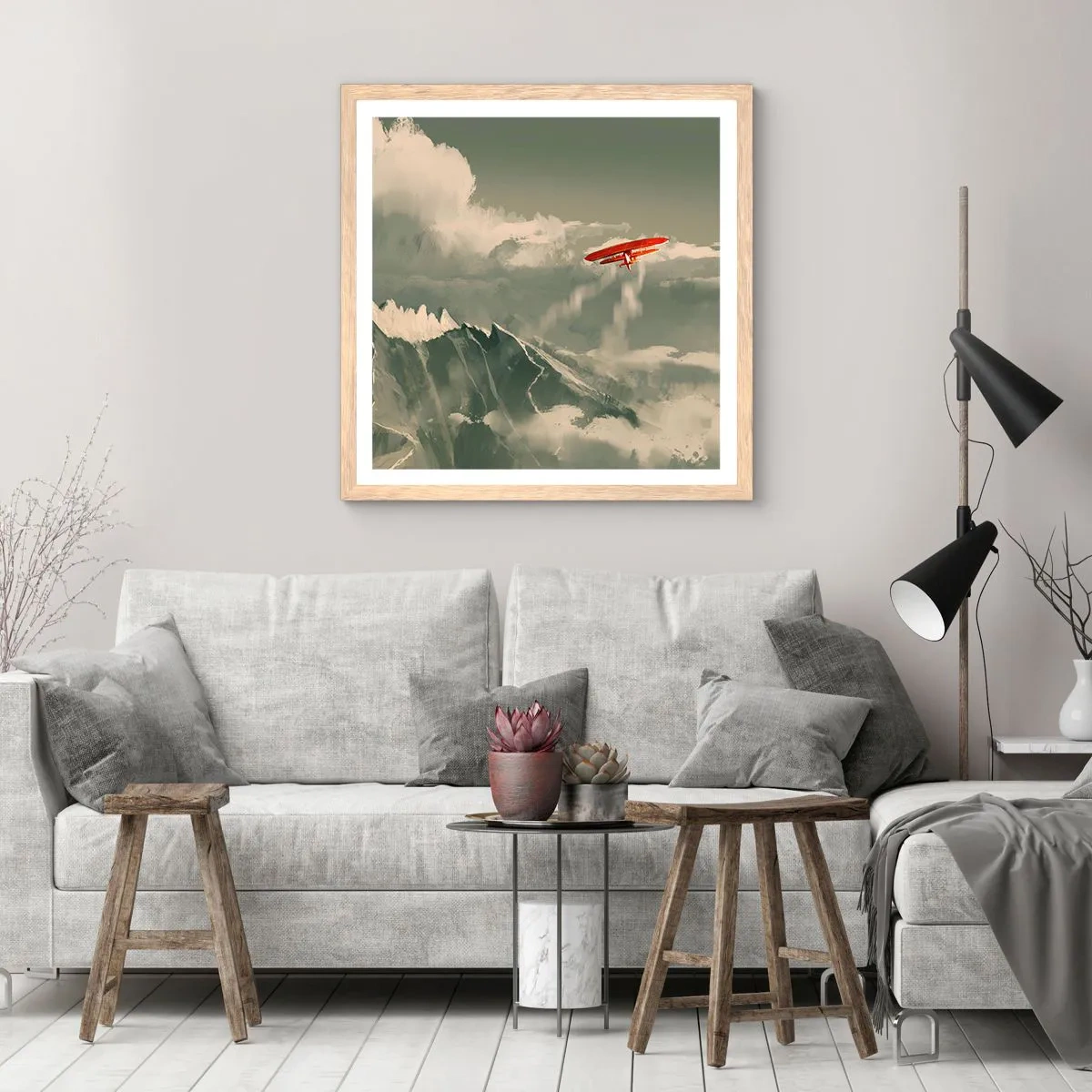 Poster in cornice rovere chiaro - Pioniere senza paura - 30x30 cm