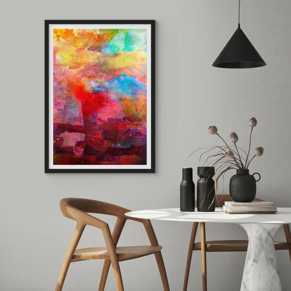 Poster in cornice nera - Guardando dentro all'arcobaleno - 30x40 cm