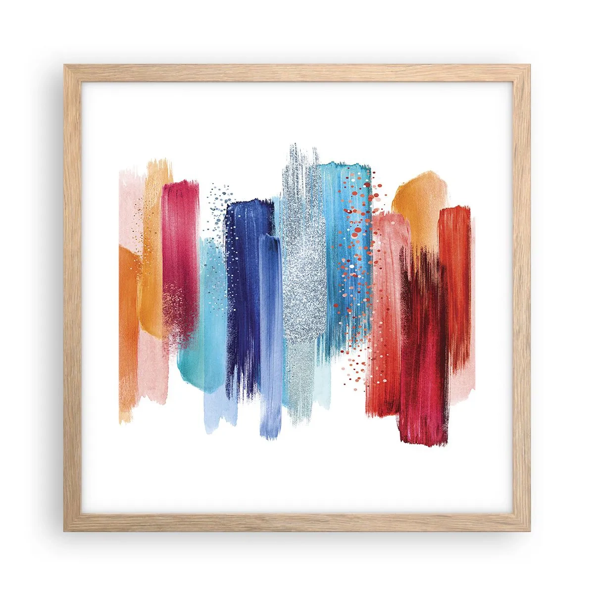 Poster in cornice rovere chiaro - In alto e in basso - 40x40 cm