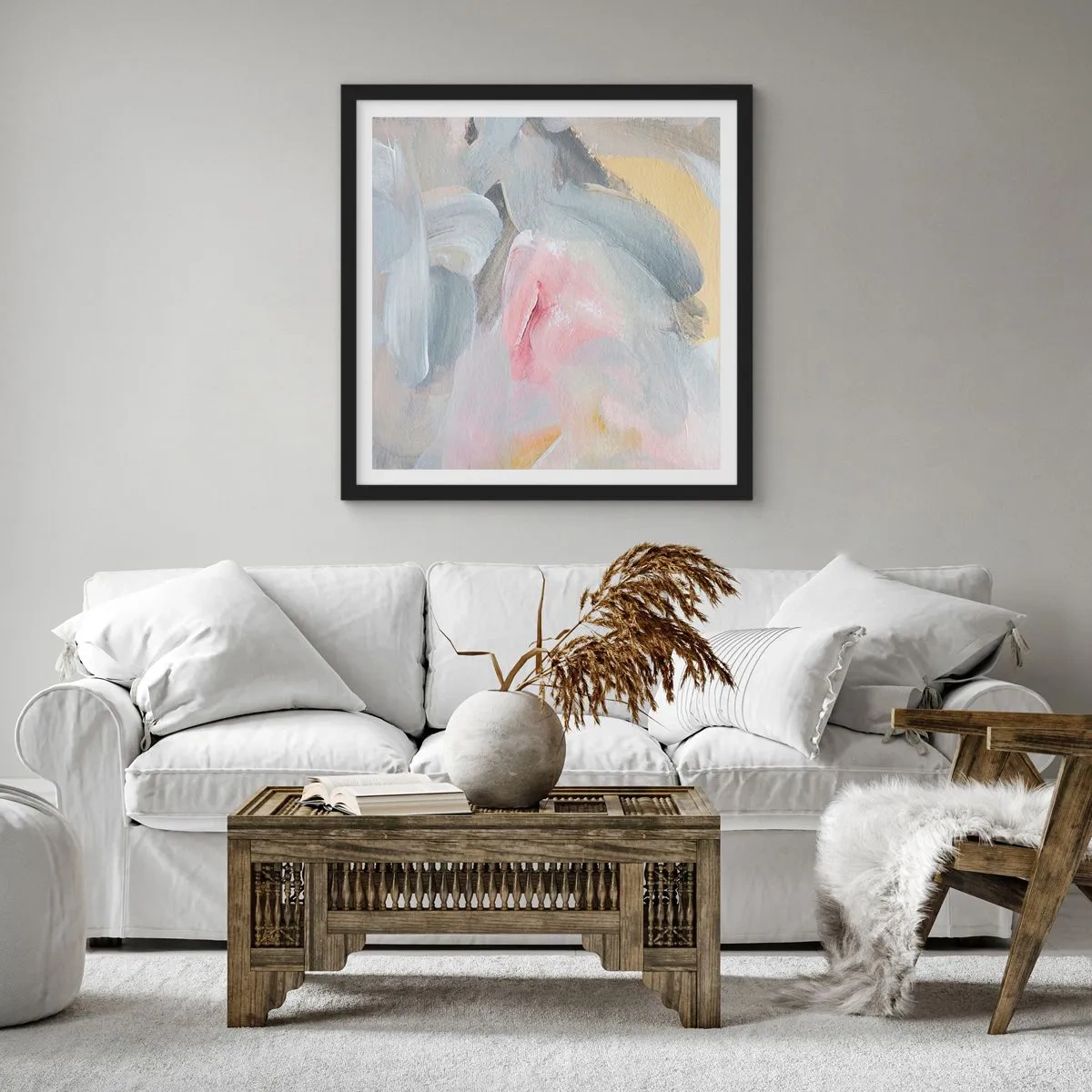 Poster in cornice nera - Nel mondo pastello - 30x30 cm