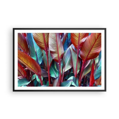 Poster in cornice nera - Selva colorata - 91x61 cm