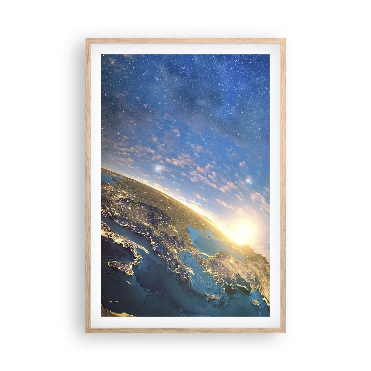Poster in cornice rovere chiaro - Guardiamoci da lontano - 61x91 cm
