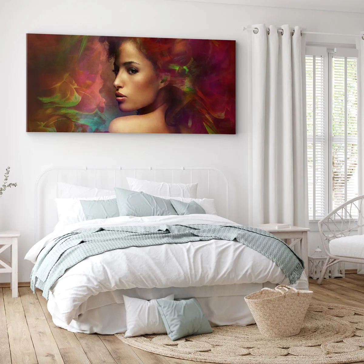 Quadro su tela - Stampe su Tela - Più bella dell'arcobaleno, delicata come la nebbia - 140x50 cm