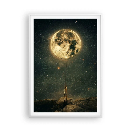 Poster in cornice bianca - Chi ha rubato la luna - 70x100 cm