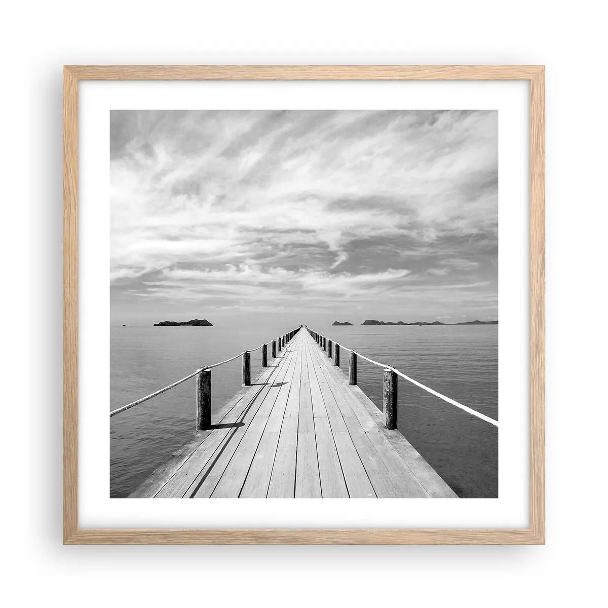 Poster in cornice rovere chiaro - Forse un viaggio... - 50x50 cm