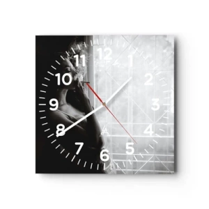 Orologio da parete - Orologio in Vetro - Attimo sensuale - 30x30 cm