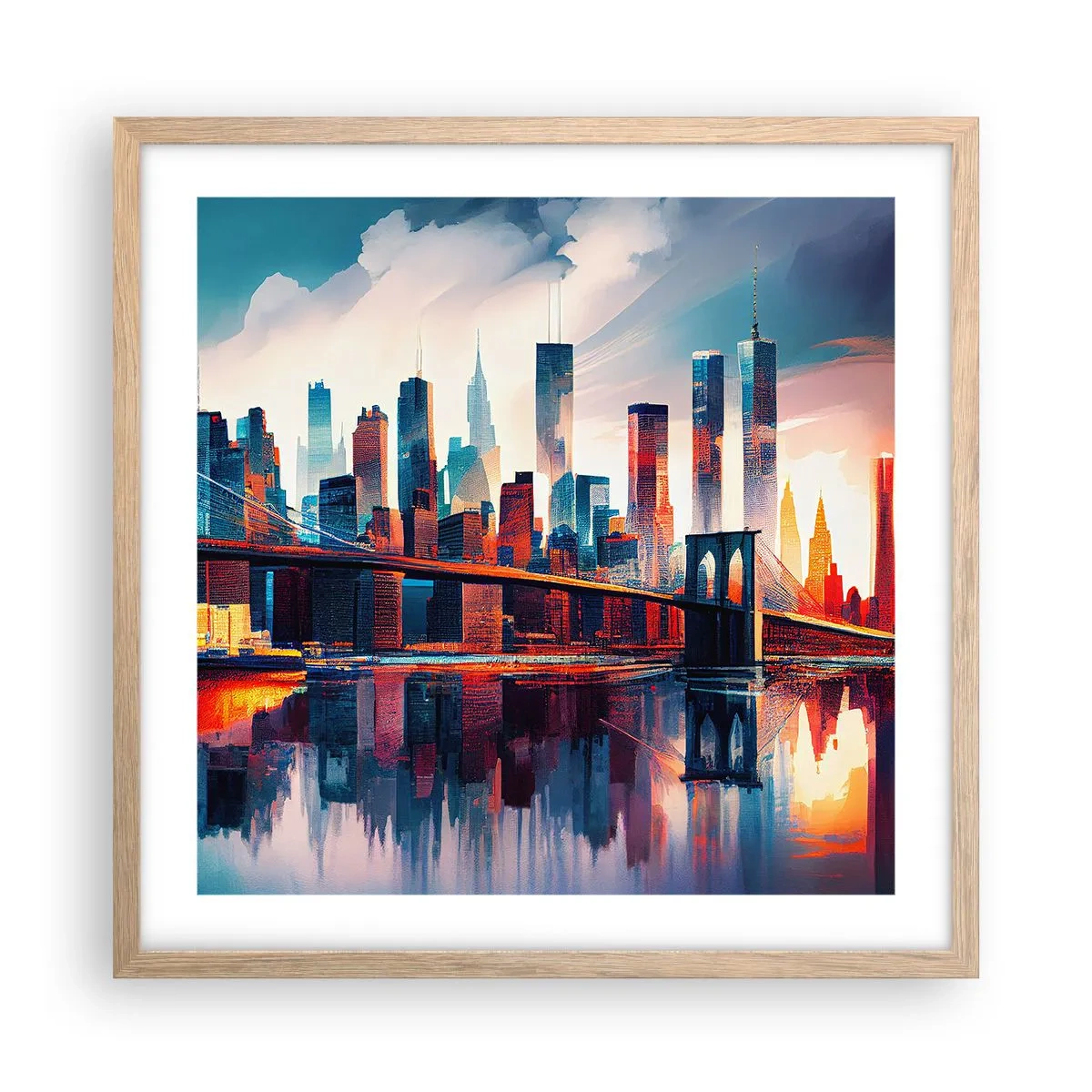 Poster in cornice rovere chiaro - Una New York spettacolare - 50x50 cm