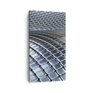 Quadro su tela - Stampe su Tela - Onda metallica argentea - 45x80 cm