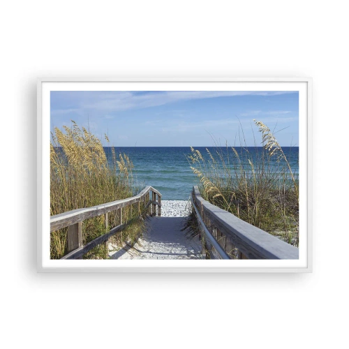 Poster in cornice bianca - Al sole, al vento - 100x70 cm