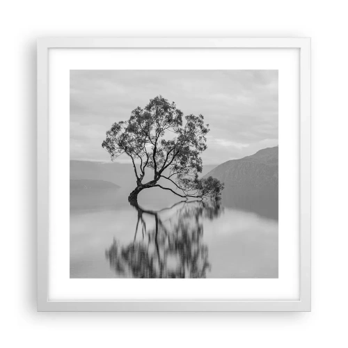 Poster in cornice bianca - C'è un paese così - 40x40 cm