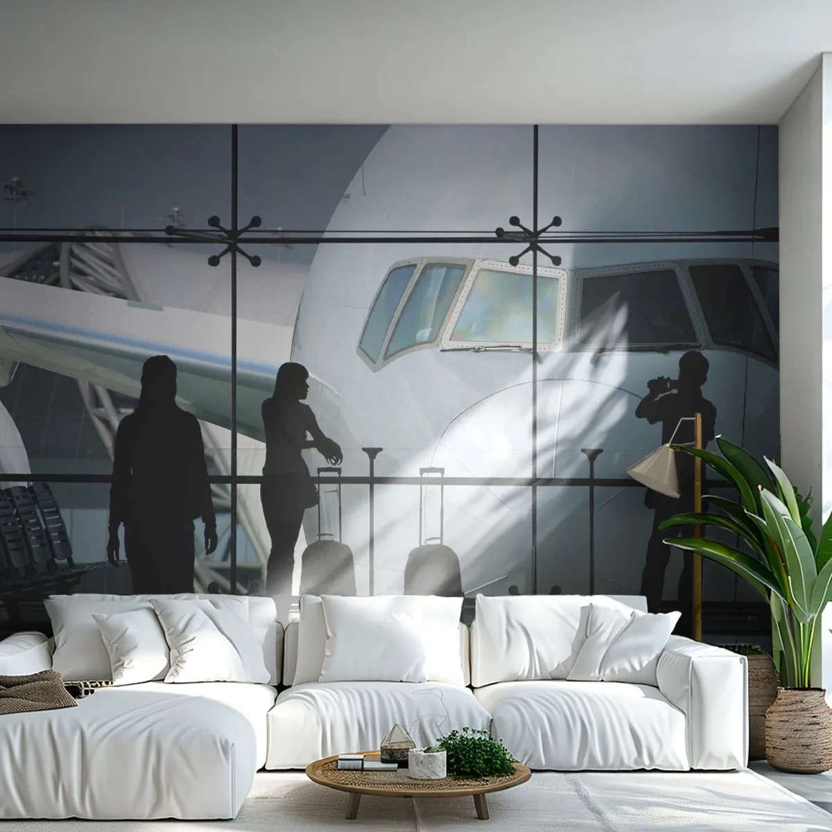 Fotomurali Premium Canvas - Faccia a faccia in aeroporto - Aereo, Aeroporto, Viaggi - 200x140 cm