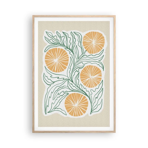 Poster in cornice rovere chiaro - Etnicamente con una nota di astrazione - 70x100 cm