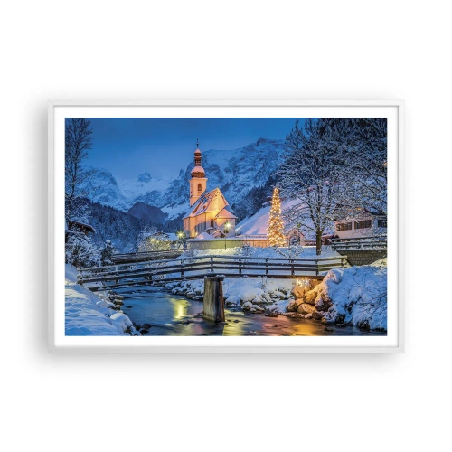 Poster in cornice bianca - Lo spirito di Natale - 100x70 cm