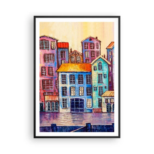 Poster in cornice nera - Una città da favola - 70x100 cm