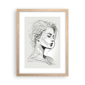 Poster in cornice rovere chiaro - Ritratto pensieroso - 30x40 cm
