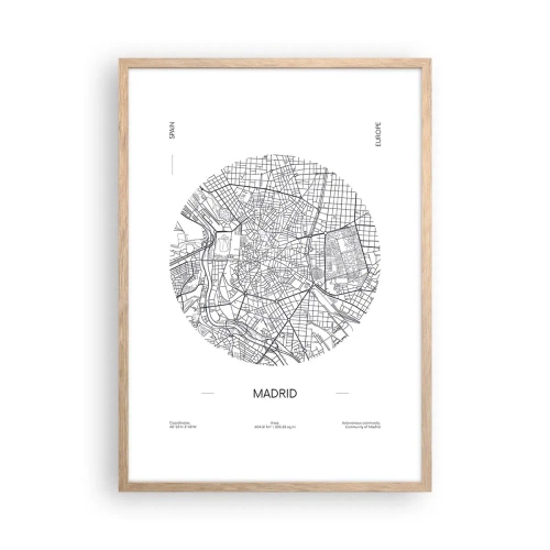 Poster in cornice rovere chiaro - Anatomia di Madrid - 50x70 cm