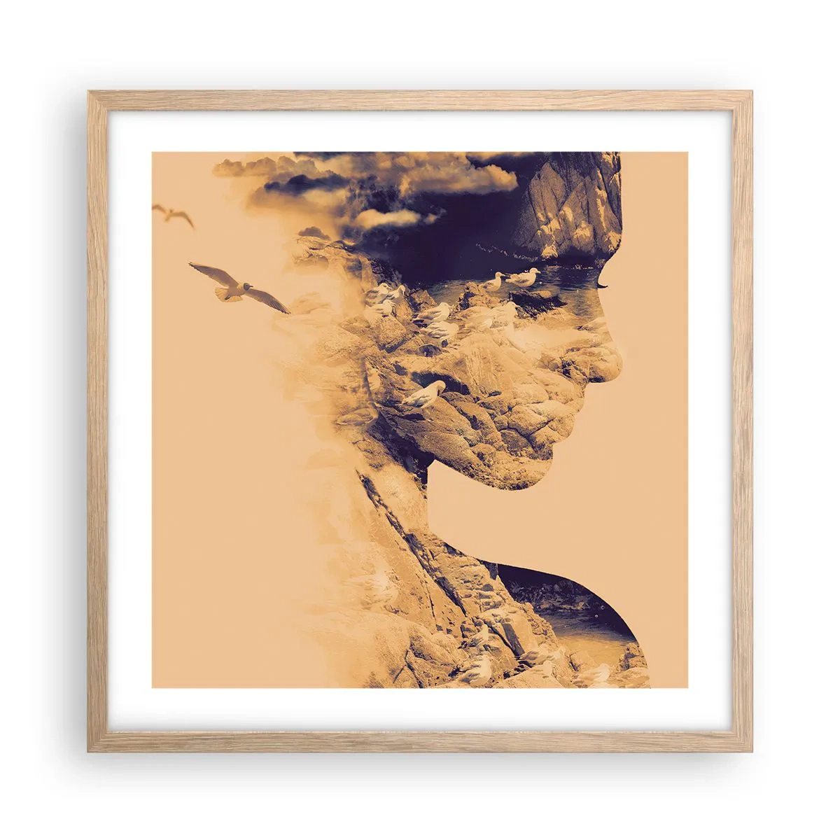 Poster in cornice rovere chiaro - Bella di natura - 50x50 cm