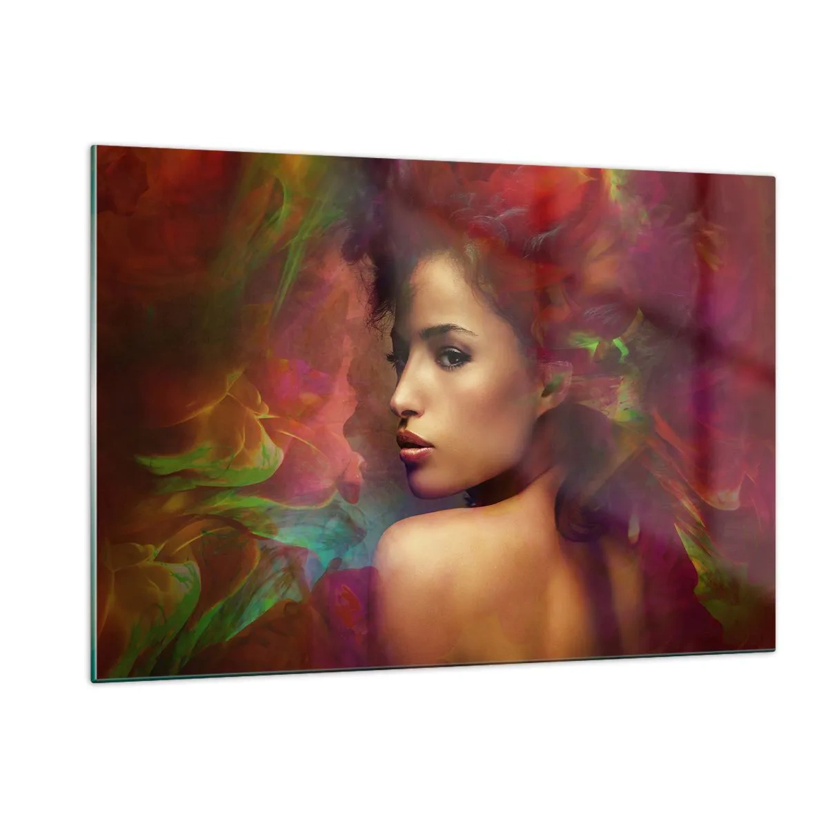 Quadro su vetro - Più bella dell'arcobaleno, delicata come la nebbia - 120x80 cm
