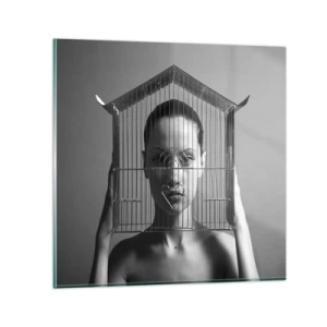 Quadro su vetro - Ritratto un po' surreale - 30x30 cm