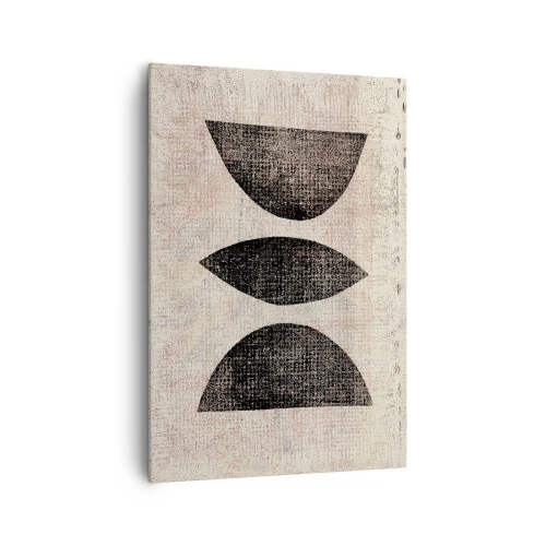 Quadro su tela - Stampe su Tela - Forme etniche in toni scuri su sfondo chiaro - 70x100cm - Astrazione etnica - Decorazione murale moderna per soggiorno e camera da letto ARTTOR