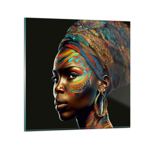 Quadro su vetro - Regina africana - 50x50 cm