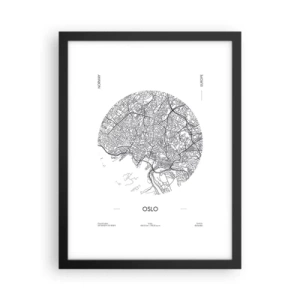 Poster in cornice nera - Anatomia di Oslo - 30x40 cm