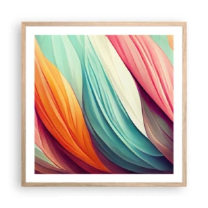 Poster in cornice rovere chiaro - Intreccio arcobaleno - 60x60 cm