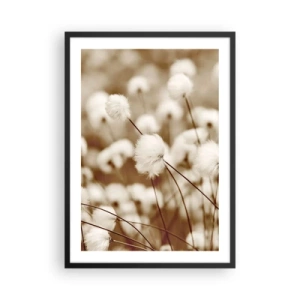 Poster in cornice nera - Soffici fili d'erba in uno scatto delicato - 50x70cm - Campo di morbidezza - Decorazione murale moderna per soggiorno e camera da letto ARTTOR