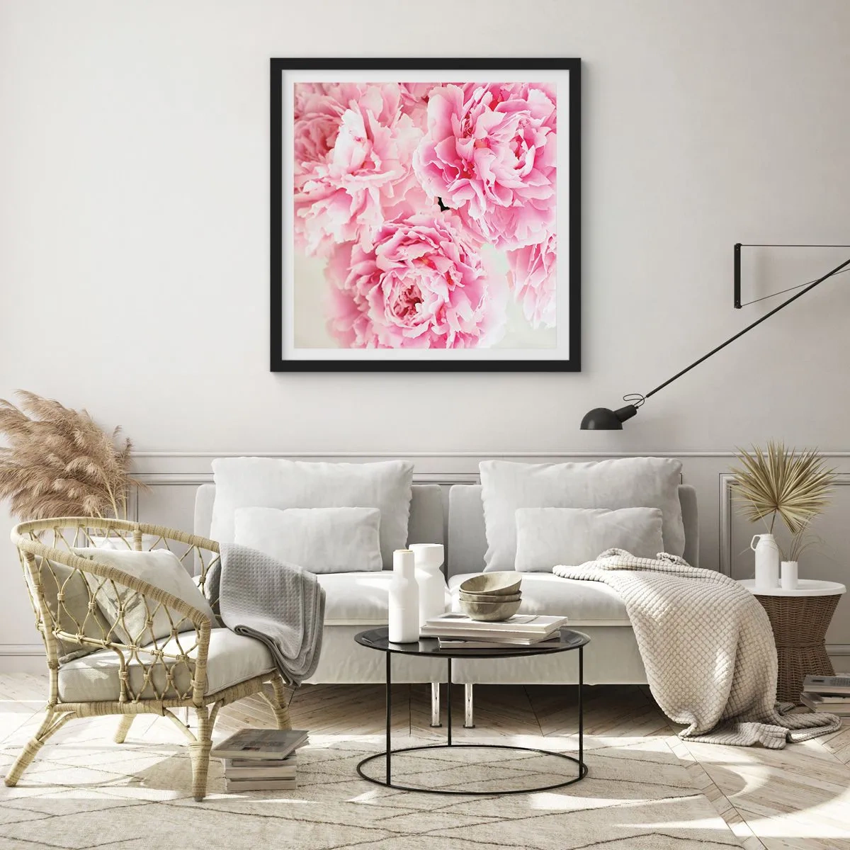 Poster in cornice nera - Nel fasto rosa - 30x30 cm