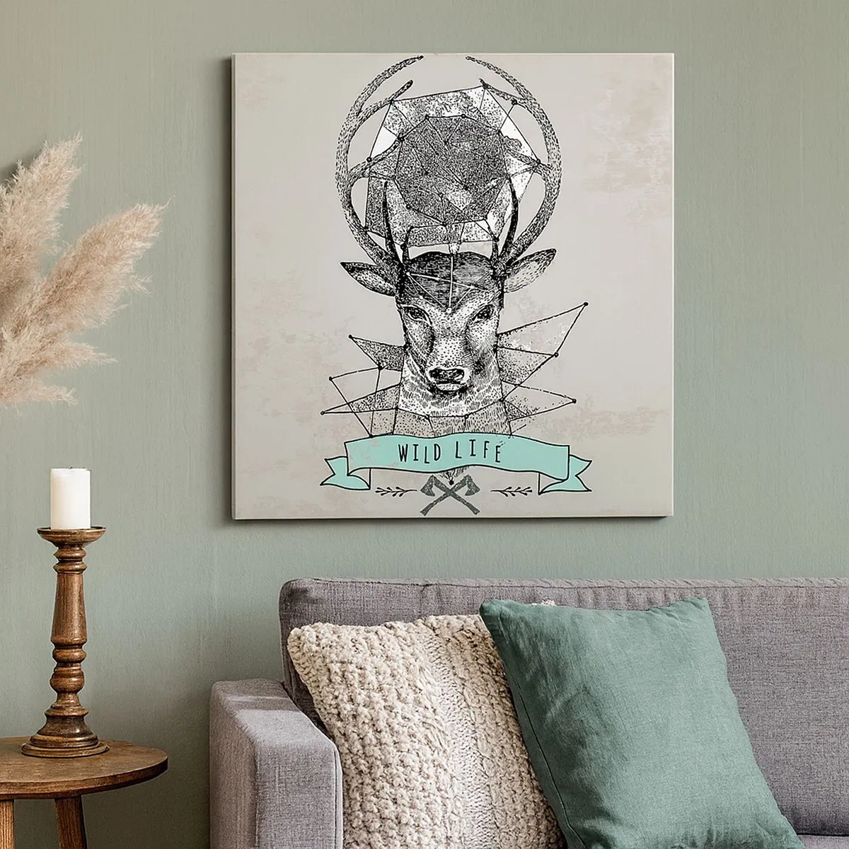 Quadro su tela - Stampe su Tela - La visione di Sant'Uberto - 30x30 cm