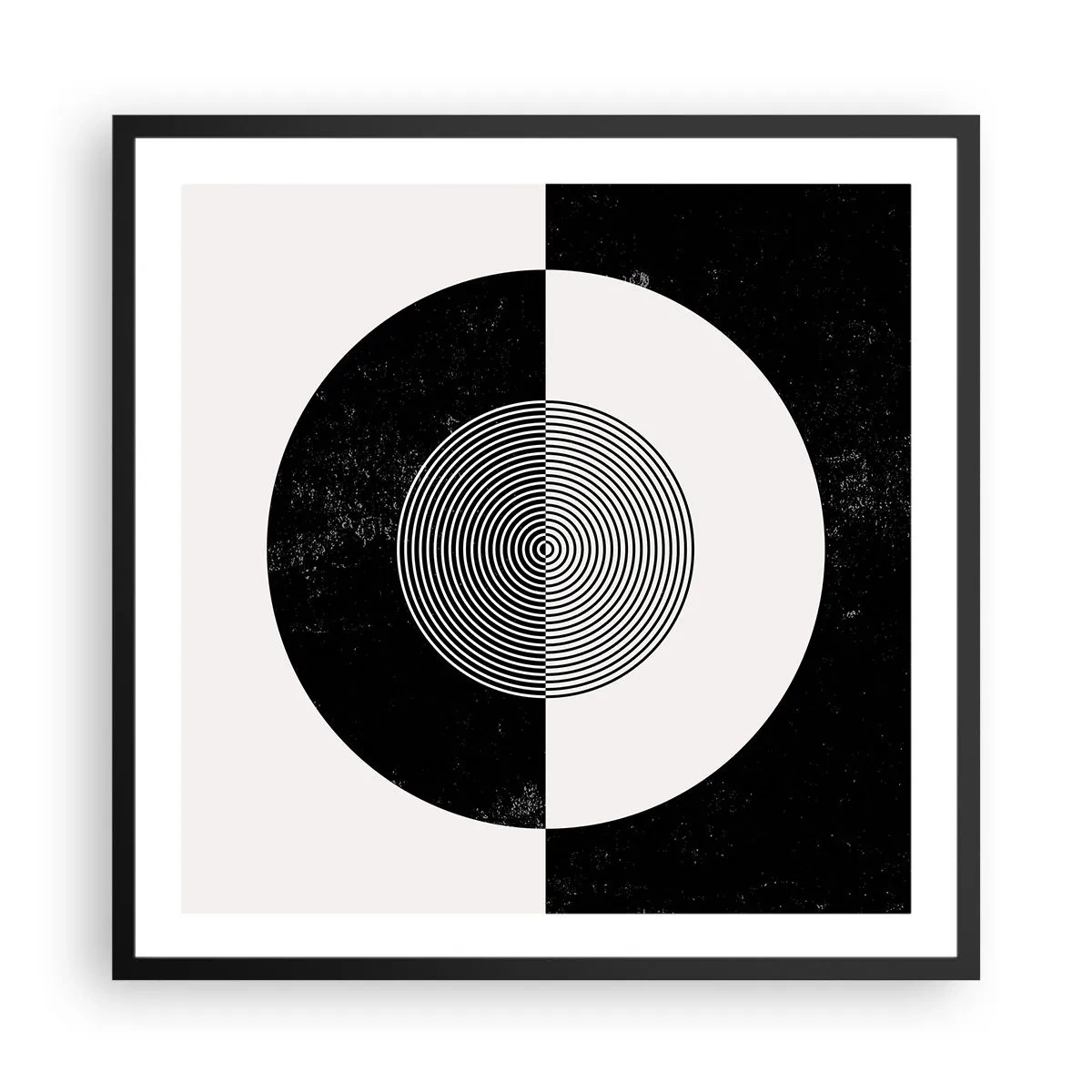Poster in cornice nera - Armonia in bianco e nero - 60x60 cm