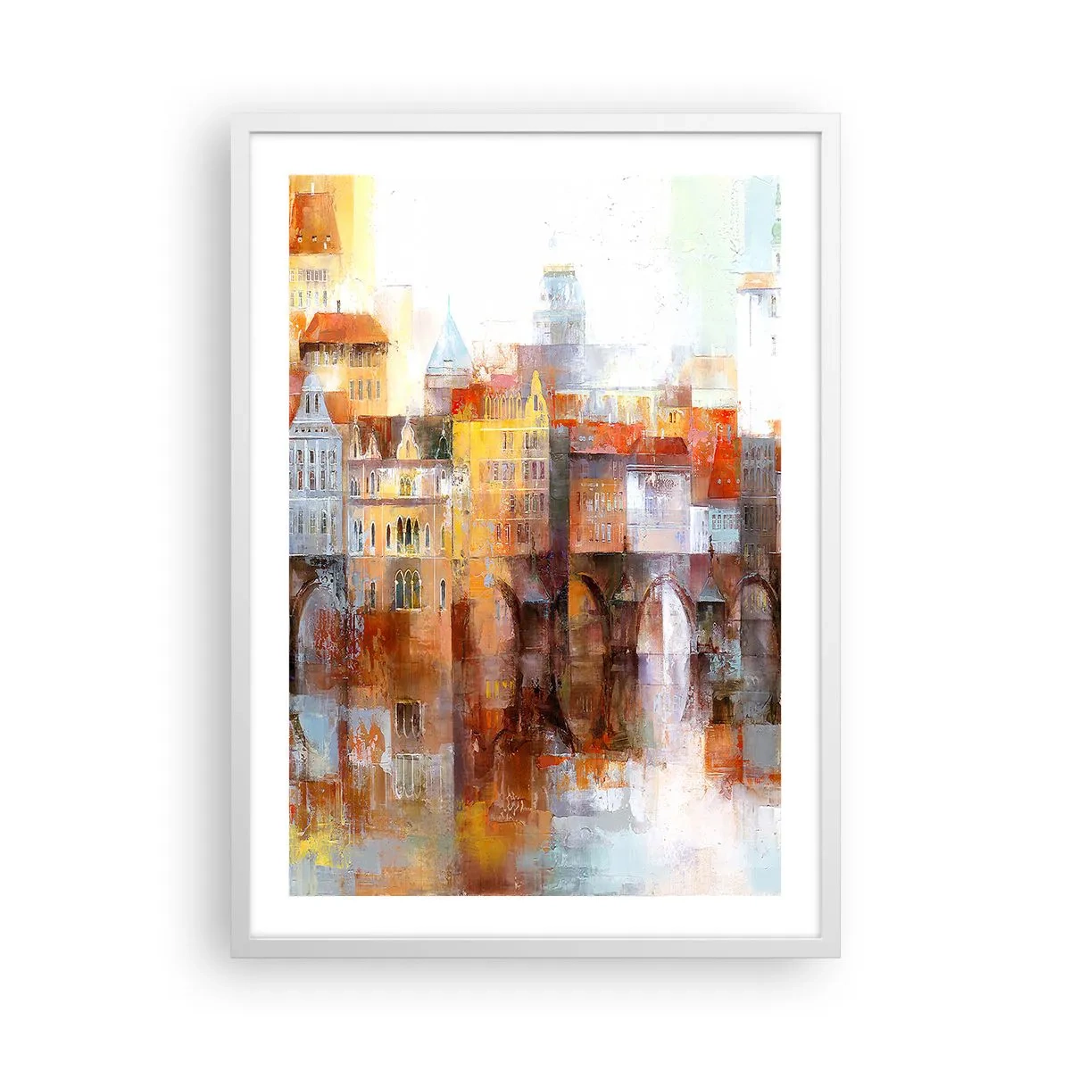 Poster in cornice bianca - Anche sotto il ponte è bello - 50x70 cm