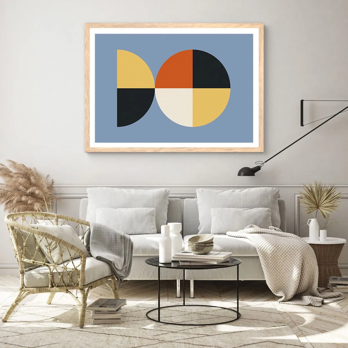 Poster in cornice rovere chiaro - Guarda e conta - 100x70 cm