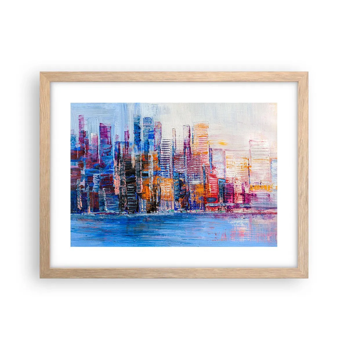 Poster in cornice rovere chiaro - Metropoli gioiosa - 40x30 cm