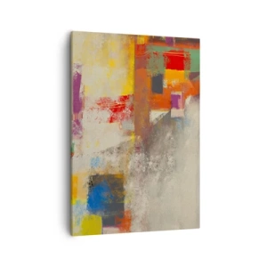 Quadro su tela - Stampe su Tela - Astrazione colorata con forme geometriche - 50x70cm - Geometria dei colori - Decorazione murale moderna per soggiorno e camera da letto ARTTOR