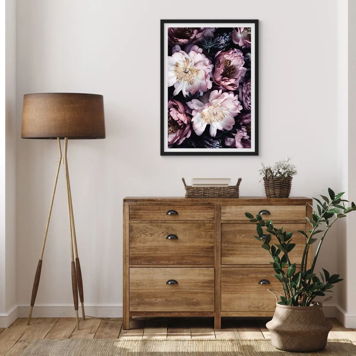 Poster in cornice nera - Bouquet nel vecchio stile - 61x91 cm