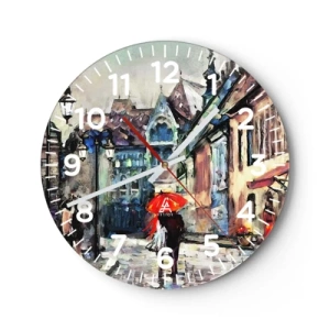 Orologio da parete - Orologio in Vetro - Pioggia per due - 30x30 cm