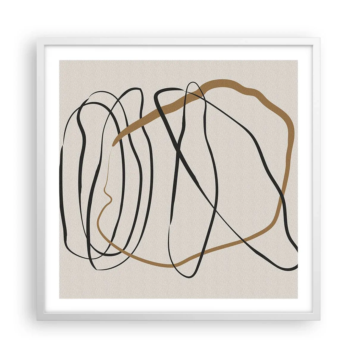 Poster in cornice bianca - Composizione: danza intricata - 60x60 cm