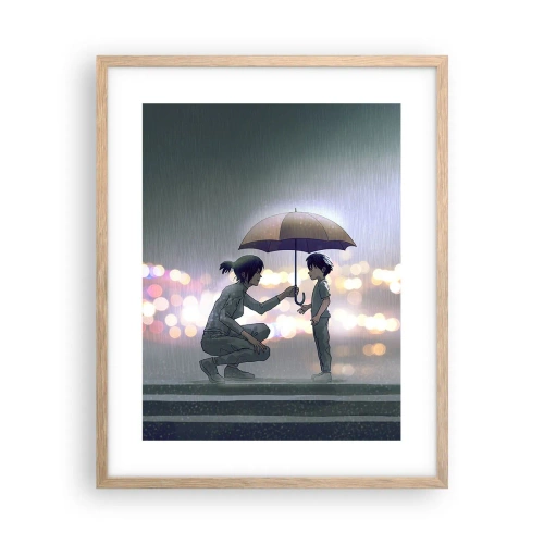 Poster in cornice rovere chiaro - E già tutto va bene - 40x50 cm