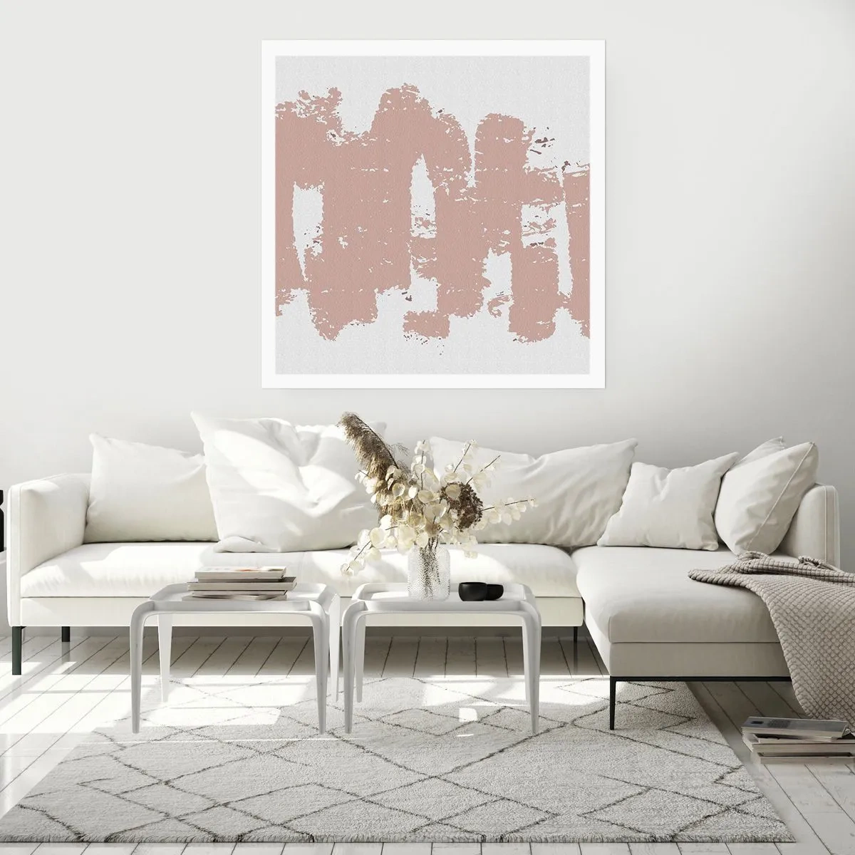 Poster - Astrazione in un rosa mite - 40x40 cm