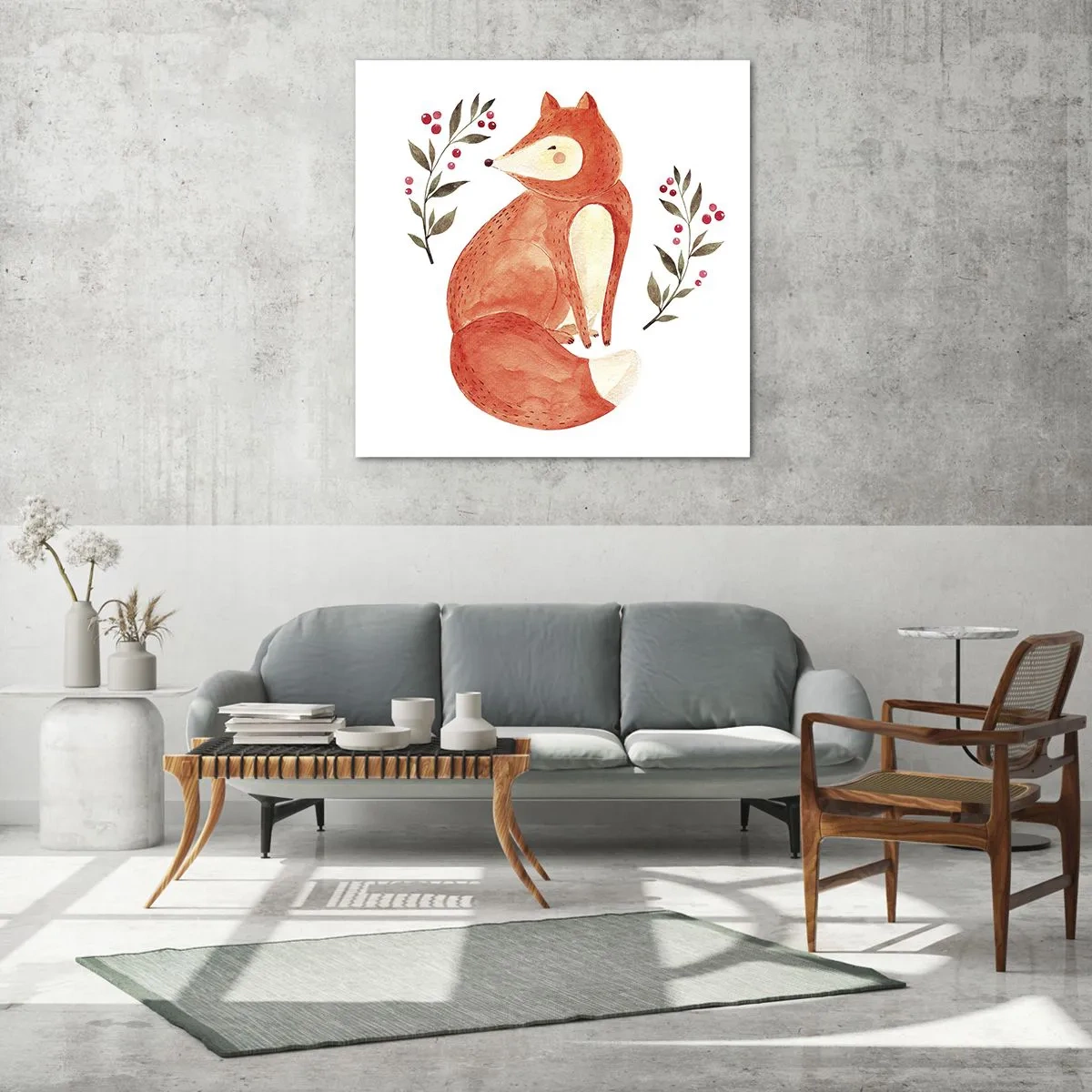 Quadro su vetro - Piccola rossa - 70x70 cm