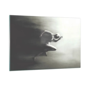 Quadro su vetro - Silhouette dinamica di una figura che corre in luce sfocata - 120x80cm - Inarrestabile - Decorazione murale moderna per soggiorno e camera da letto ARTTOR