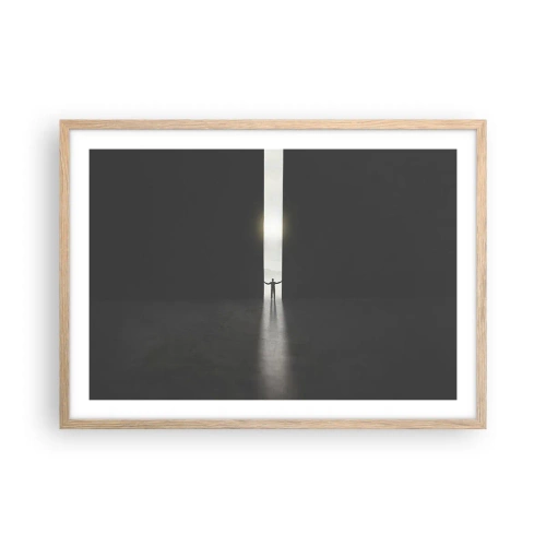 Poster in cornice rovere chiaro - Un passo verso un chiaro futuro - 70x50 cm